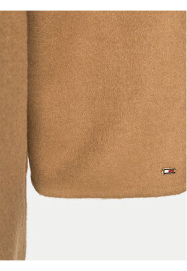 Tommy Hilfiger Curve Płaszcz wełniany WW0WW37520 Brązowy Regular Fit. Kolor: brązowy. Materiał: syntetyk