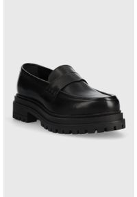 Alohas mokasyny skórzane Obsidian damskie kolor czarny na platformie S00810.253. Kolor: czarny. Materiał: skóra. Obcas: na platformie #4