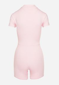 Born2be - Różowy Taliowany Rozpinany Kombinezon Devioris. Okazja: na co dzień. Kolor: różowy. Styl: klasyczny, casual #5