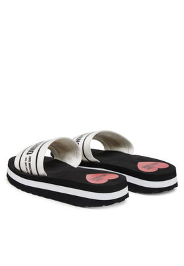 Love Moschino - LOVE MOSCHINO Klapki JA28334G0MIX6100 Biały. Kolor: biały. Materiał: materiał