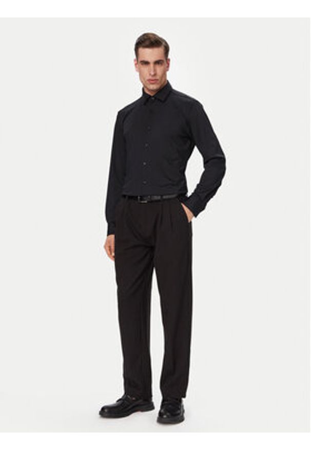 Hugo - HUGO Koszula Kenno 50481195 Czarny Slim Fit. Kolor: czarny. Materiał: syntetyk