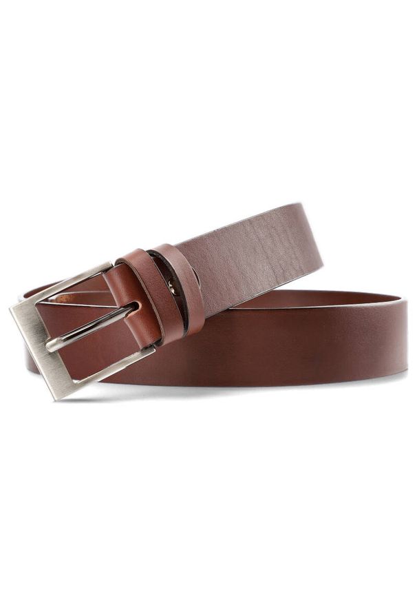 Brązowy Skórzany Pasek Męski Armodo. Kolor: brązowy. Materiał: skóra. Styl: elegancki, casual