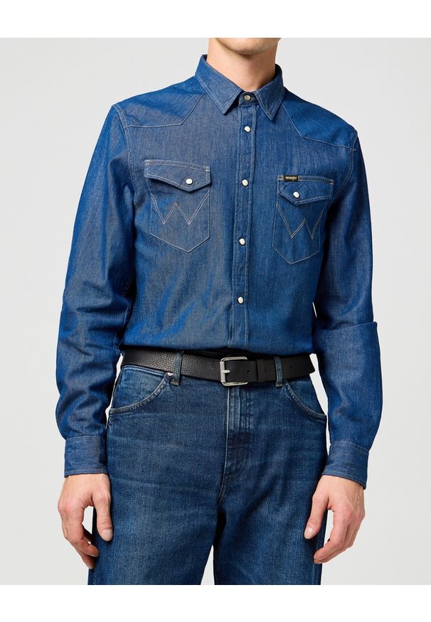 Wrangler - MESKI PASEK WRANGLER ROLLER BUCKLE BELT BLACK 112365297