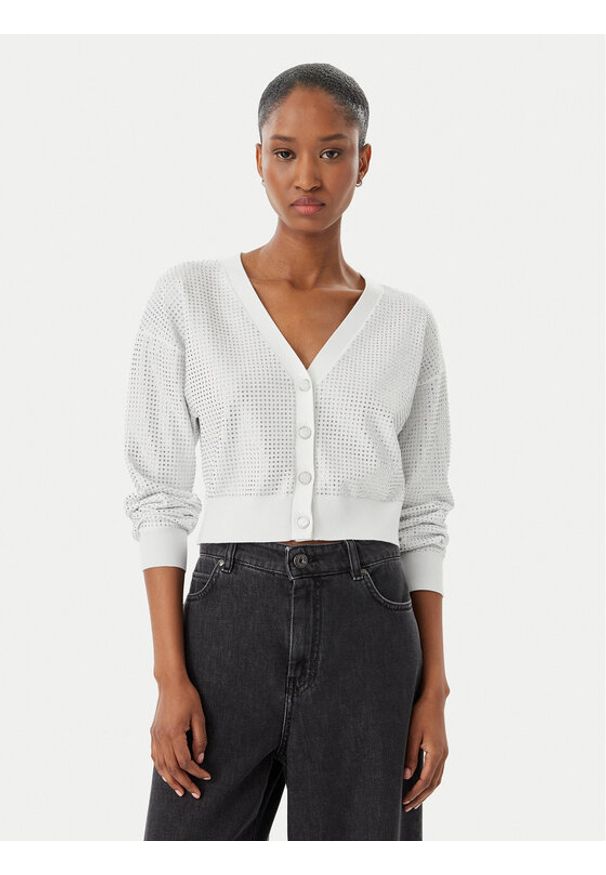 Guess Kardigan W5GR08 Z3MN2 Biały Regular Fit. Kolor: biały. Materiał: syntetyk