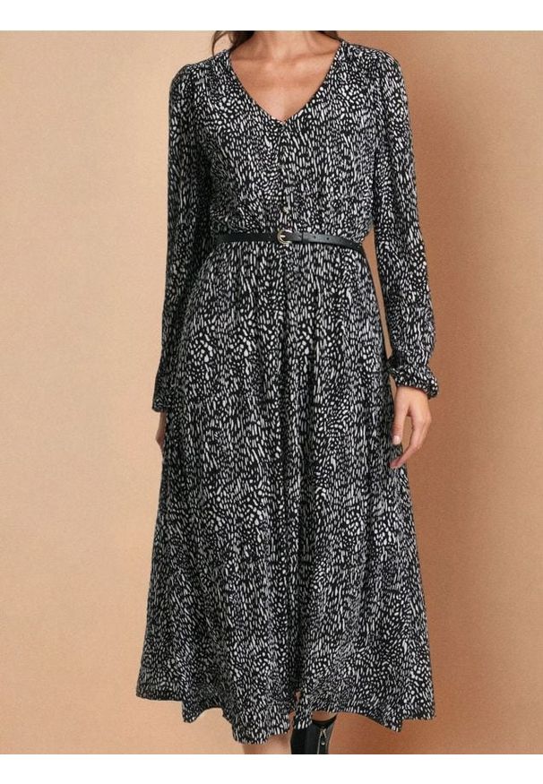 Sinsay - Luźna sukienka z paskiem - wielobarwny