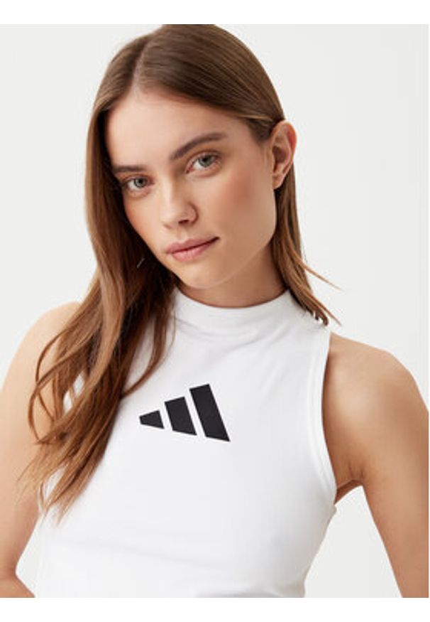 Adidas - adidas Top Z.N.E. JX4316 Biały Slim Fit. Kolor: biały. Materiał: syntetyk