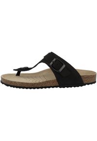 Japonki damskie Geox Brionia. Okazja: na plażę. Kolor: czarny. Styl: sportowy