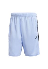 Adidas - Train Essentials Piqué 3-Stripes Training Shorts. Kolor: niebieski, czarny, wielokolorowy. Materiał: materiał. Sport: fitness