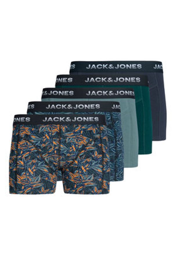 Jack & Jones Komplet 5 par bokserek Maxwell 12283390 Zielony. Kolor: zielony. Materiał: bawełna