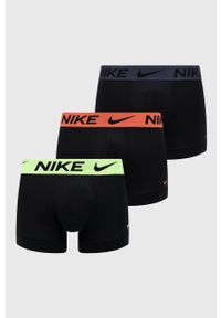 Nike Bokserki (3-pack) męskie kolor czarny. Kolor: czarny. Materiał: skóra, włókno, tkanina