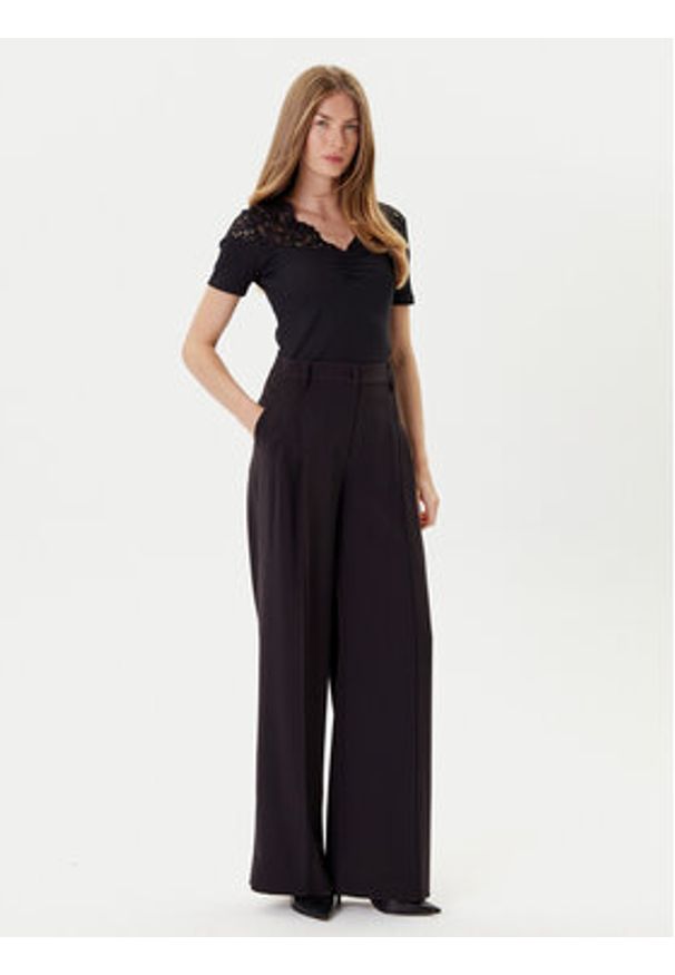 Morgan Bluzka 252-DELINE Czarny Slim Fit. Kolor: czarny. Materiał: syntetyk