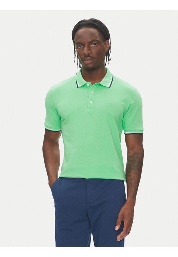 Lindbergh Polo 30-404010 Zielony Relaxed Fit. Typ kołnierza: polo. Kolor: zielony. Materiał: bawełna