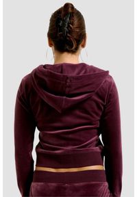 Juicy Couture - JUICY COUTURE Fioletowa damska bluza Robertson Hoodie, Rozmiar M. Kolor: fioletowy. Materiał: elastan, poliester