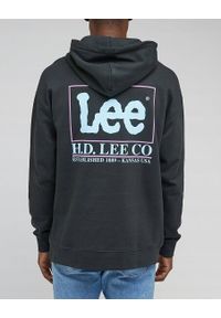 Lee - LEE LOOSE LOGO HOODIE MĘSKA BLUZA Z KAPTUREM LOGO WASHED BLACK LL17FTON. Typ kołnierza: kaptur #4