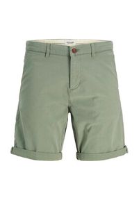 Jack & Jones - Jack&Jones Szorty materiałowe Marco 12269494 Zielony Regular Fit. Kolor: zielony. Materiał: bawełna