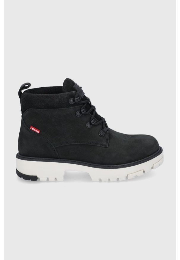 Levi's® - Levi's - Workery skórzane. Okazja: na spotkanie biznesowe. Nosek buta: okrągły. Zapięcie: sznurówki. Kolor: czarny. Materiał: skóra. Styl: biznesowy