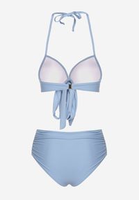 Born2be - Jasnoniebieskie Bikini Biustonosz z Ozdobnym Wiązaniem i Majtki Figi Fevonellea. Kolor: niebieski. Wzór: aplikacja #3