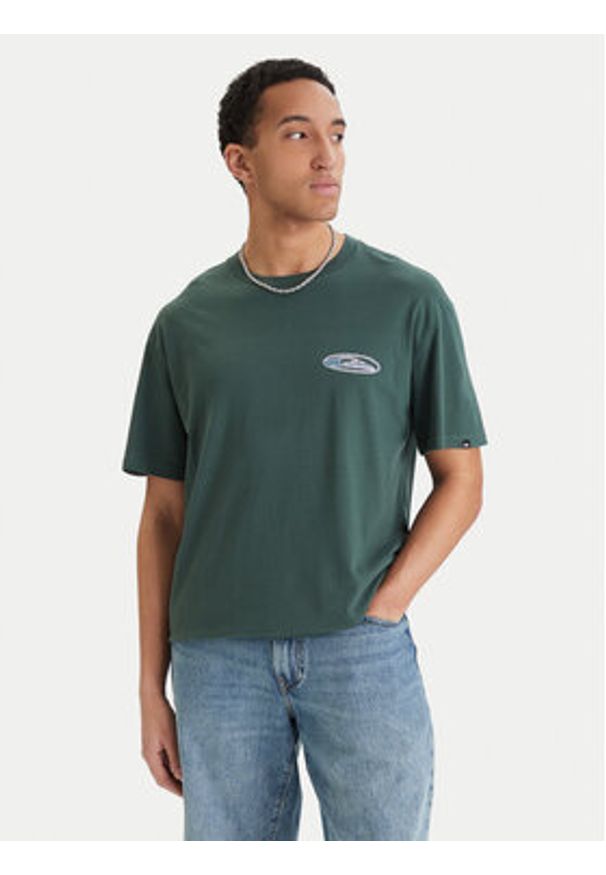 Quiksilver T-Shirt Quikglobe EQYZT08295 Zielony Comfort Fit. Kolor: zielony. Materiał: bawełna