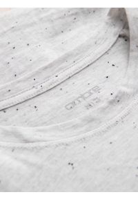 Ombre Clothing - T-shirt męski z ozdobnym efektem confetti - kremowy V1. Okazja: na co dzień. Kolor: kremowy. Materiał: bawełna. Wzór: jednolity. Styl: casual #7