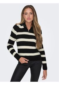 only - ONLY Sweter 15268818 Czarny Regular Fit. Kolor: czarny. Materiał: syntetyk