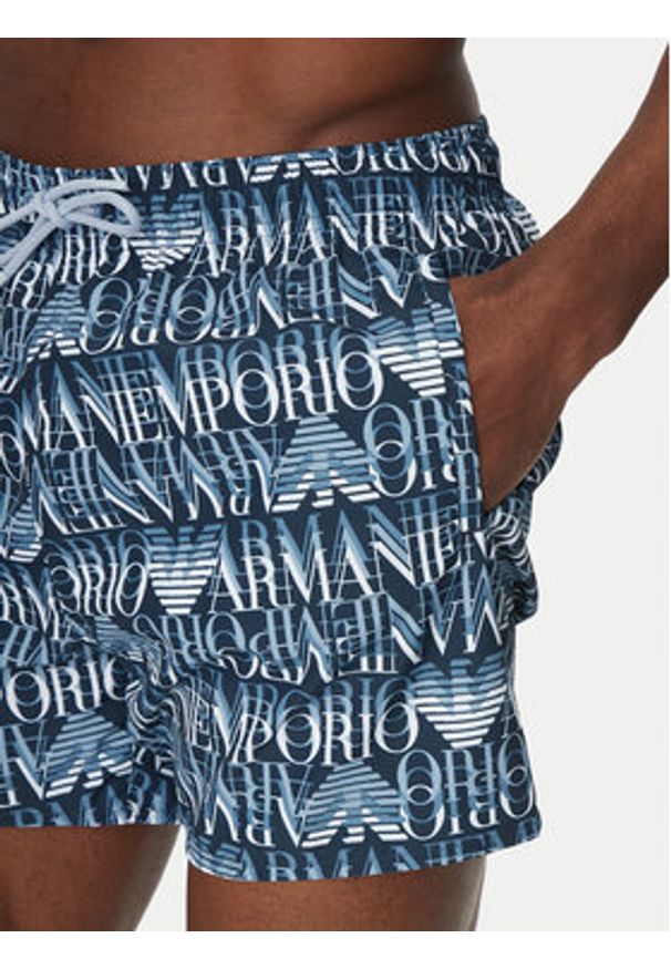 Emporio Armani Underwear Szorty kąpielowe EM000583 AF12338 FB058 Kolorowy Regular Fit. Materiał: syntetyk. Wzór: kolorowy