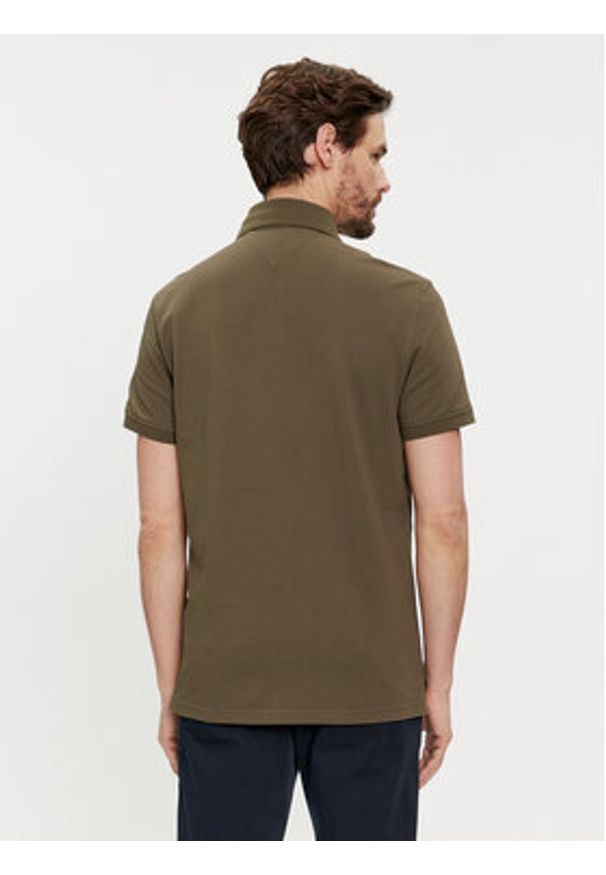 TOMMY HILFIGER - Tommy Hilfiger Polo 1985 MW0MW17770 Khaki Regular Fit. Typ kołnierza: polo. Kolor: brązowy. Materiał: bawełna
