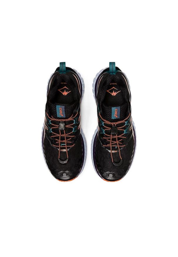 Buty do biegania damskie Asics Trabuco Max. Kolor: wielokolorowy, pomarańczowy, czarny. Materiał: materiał, syntetyk, tkanina. Szerokość cholewki: normalna