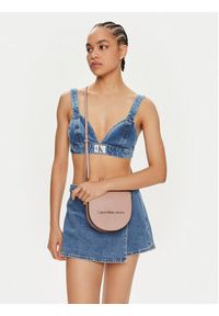 Calvin Klein Jeans Torebka Sculpted Mini Saddle Bag K60K611966 Różowy. Kolor: różowy. Materiał: skórzane