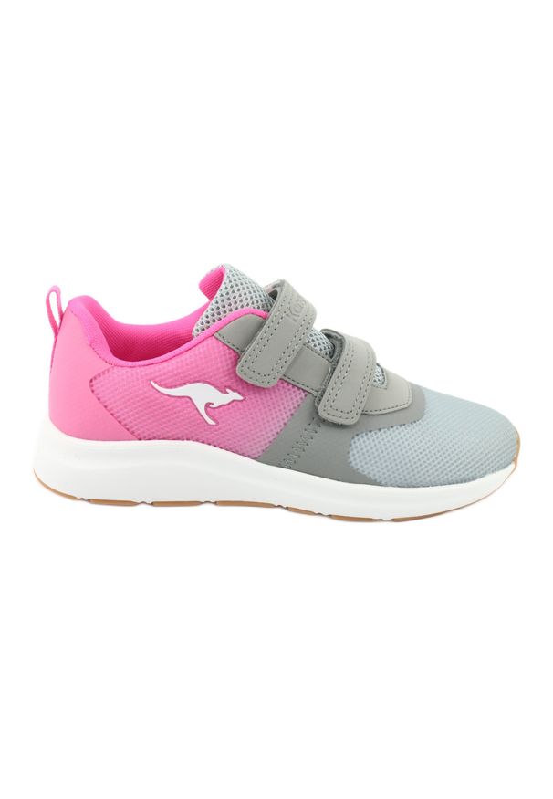 KangaRoos - KangaROOS buty sportowe na rzepy 18506 grey/neon pink różowe szare. Zapięcie: rzepy. Kolor: różowy, szary, wielokolorowy. Materiał: skóra ekologiczna, materiał