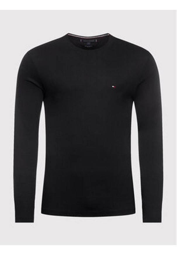TOMMY HILFIGER - Tommy Hilfiger Longsleeve Stretch Tee MW0MW10804 Czarny Slim Fit. Kolor: czarny. Materiał: bawełna. Długość rękawa: długi rękaw