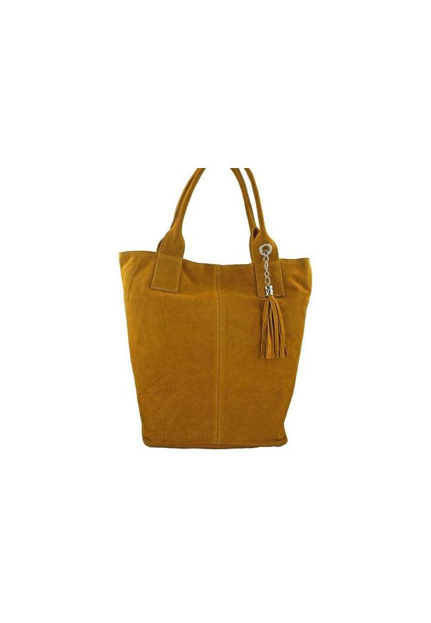 Barberini's - Shopper bag skórzany BARBERINI'S c. żółty 375/8-43. Kolor: żółty. Materiał: skórzane. Styl: elegancki