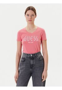 Guess T-Shirt W5YI05 J1314 Różowy Regular Fit. Kolor: różowy. Materiał: bawełna