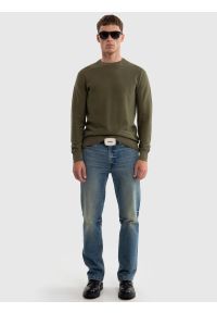 Big-Star - Sweter męski bawełniany khaki Raidat 303. Kolor: zielony. Materiał: bawełna. Wzór: kratka #6