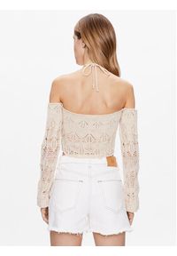 BDG Urban Outfitters Sweter BDG LADDERED HALTER NECK 76469477 Beżowy Cropped Fit. Typ kołnierza: dekolt halter. Kolor: beżowy. Materiał: syntetyk #4