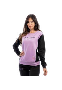 Damski dres Givova 102 g z felpy, rozmiar M. Kolor: fioletowy, czarny, wielokolorowy. Materiał: dresówka