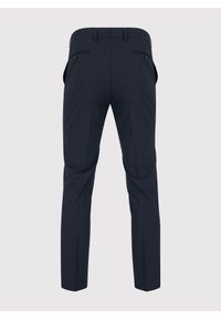 Pako Lorente - PAKO LORENTE – Gładkie granatowe spodnie garniturowe. Kolor: niebieski. Materiał: wełna, poliester, elastan. Wzór: gładki #3
