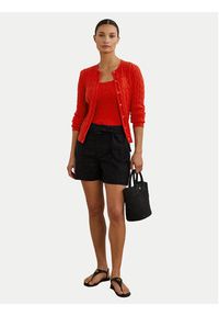 Lauren Ralph Lauren - LAUREN RALPH LAUREN Kardigan 200932225010 Czerwony Slim Fit. Kolor: czerwony. Materiał: bawełna #2