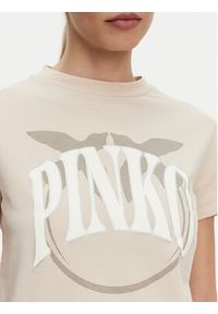 Pinko - PINKO T-Shirt Start 101752 A2CT Beżowy Regular Fit. Kolor: beżowy. Materiał: bawełna #5