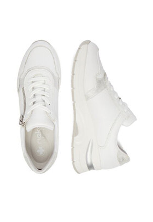 Rieker Sneakersy N9301-80 Biały. Kolor: biały. Materiał: syntetyk, skóra