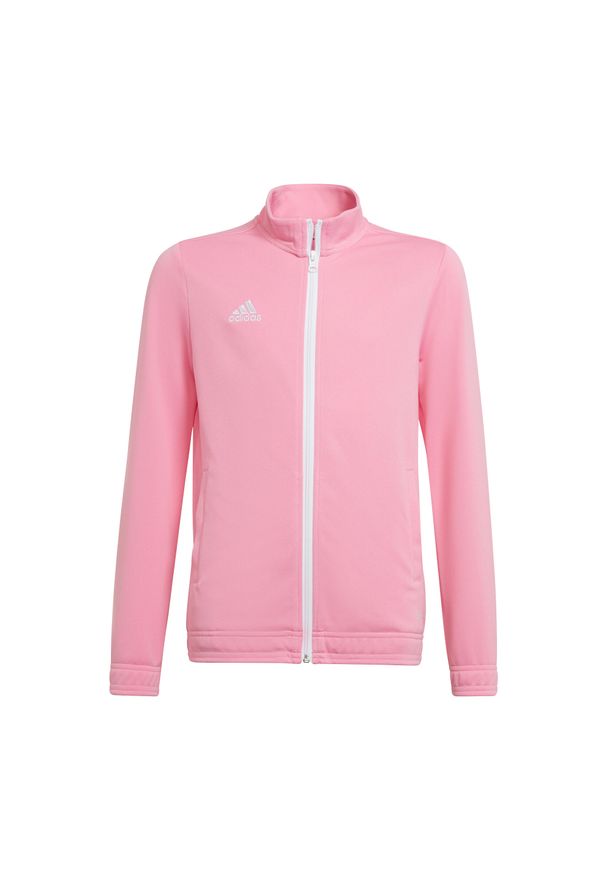 Adidas - Bluza piłkarska dla dzieci adidas Entrada 22 Track Jacket. Kolor: różowy. Materiał: materiał. Sport: piłka nożna