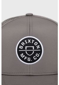 Brixton czapka kolor szary gładka. Kolor: szary. Materiał: materiał. Wzór: gładki #4