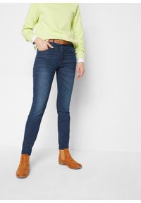 bonprix - Dżinsy ze stretchem, skinny, high waist, cropped. Stan: podwyższony. Kolor: niebieski #1