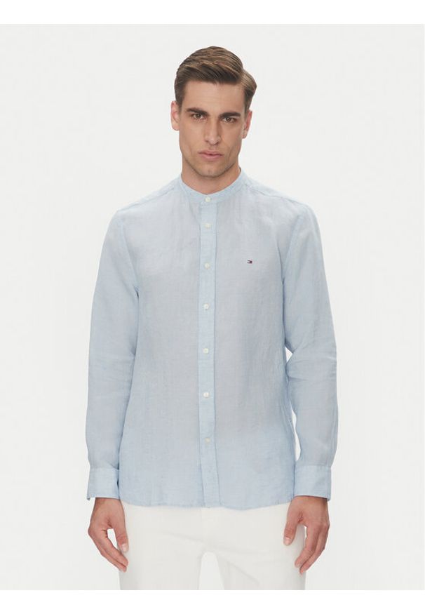 TOMMY HILFIGER - Tommy Hilfiger Koszula MW0MW39271 Błękitny Regular Fit. Kolor: niebieski. Materiał: len