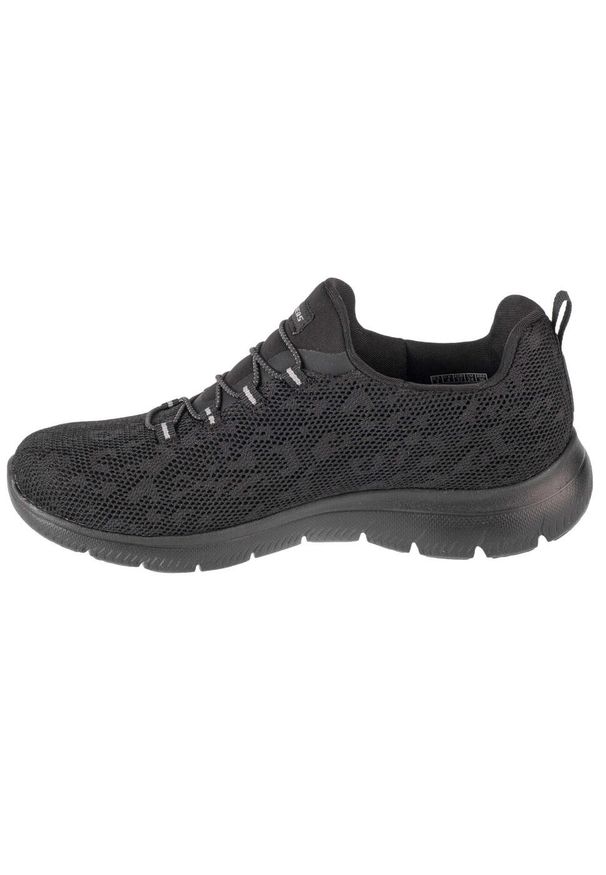 skechers - Buty do chodzenia damskie Skechers Summits Leopard Spot. Zapięcie: sznurówki. Kolor: czarny. Materiał: materiał, tkanina. Szerokość cholewki: normalna. Sport: turystyka piesza