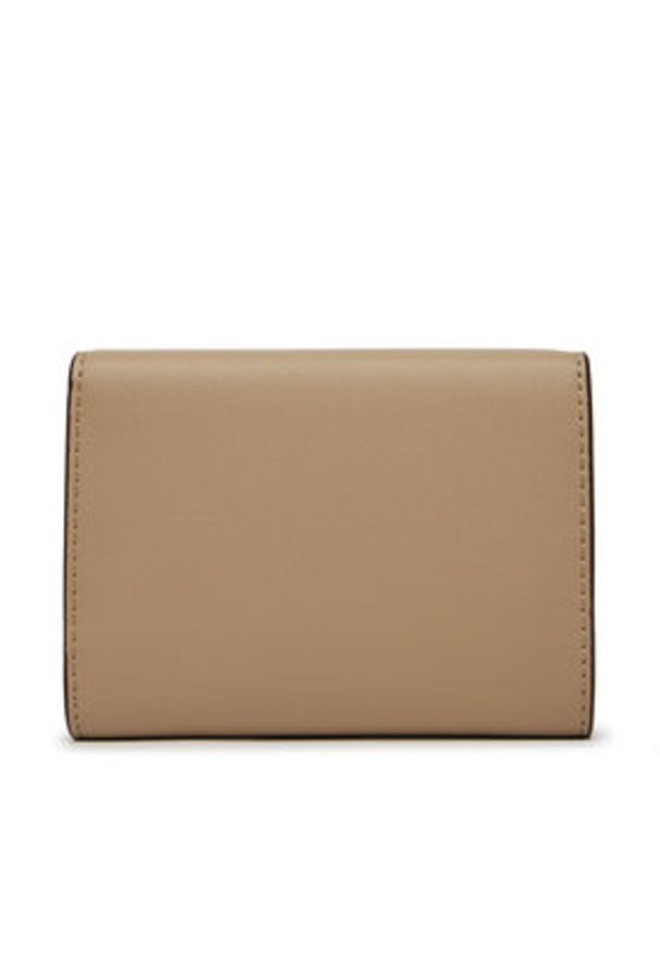 Calvin Klein Jeans Mały Portfel Damski Sculpted Medium Trifold LV04K1078G Beżowy. Kolor: beżowy. Materiał: skóra