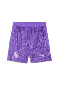 Puma - Męskie szorty bramkarskie Olympique Marsylia 25/26 PUMA. Kolor: biały, fioletowy, wielokolorowy. Materiał: tkanina