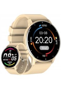 Smartwatch Gravity ZEGAREK DAMSKI SMARTWATCH SEN PULS SMS + GRAWER beżowy na pasku. Rodzaj zegarka: smartwatch. Kolor: beżowy #1