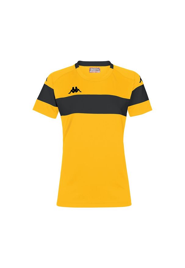 Koszulka dla dzieci Kappa Dareta. Kolor: wielokolorowy, żółty, czarny. Sport: piłka nożna, fitness