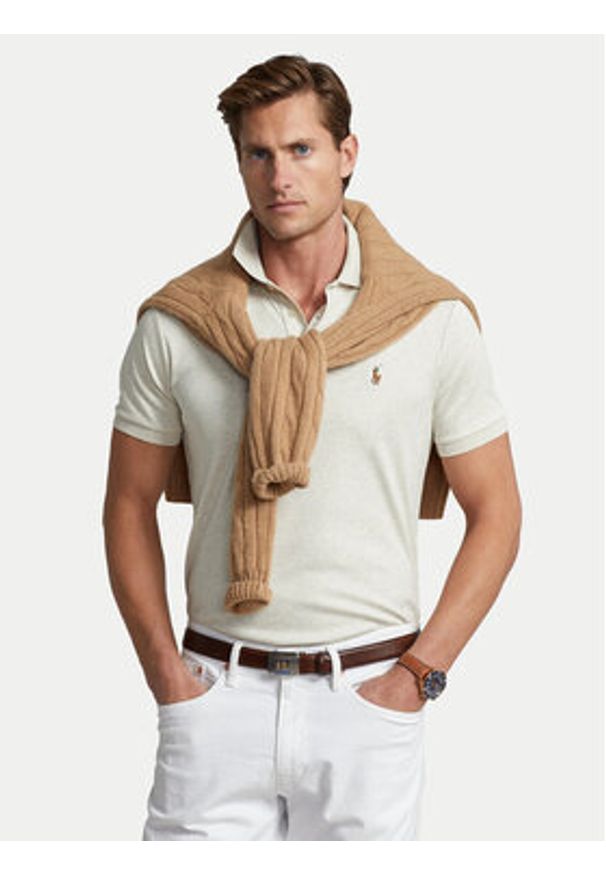Polo Ralph Lauren Polo 710713130002 Écru Custom Slim Fit. Typ kołnierza: polo. Materiał: bawełna