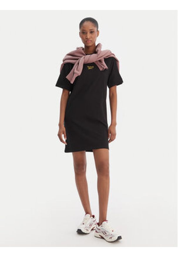 Reebok Sukienka codzienna Surya RK25502CCW Czarny Regular Fit. Okazja: na co dzień. Kolor: czarny. Materiał: bawełna. Typ sukienki: proste. Styl: casual